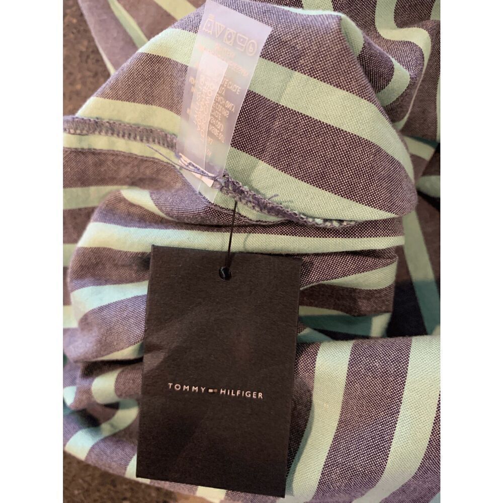 Tommy Hilfiger Cotton Shirt Dress Sky Captain/Mint Dress size 10 - Picture 3 of 6
